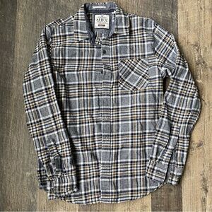 MBX Blue white and yellow button down size small